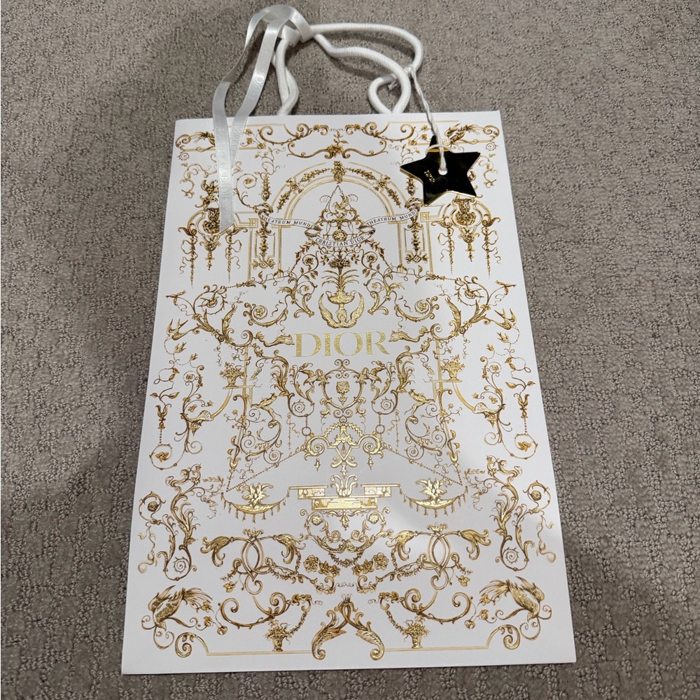 Dior Paper Shopping bag with ribbon and pendant